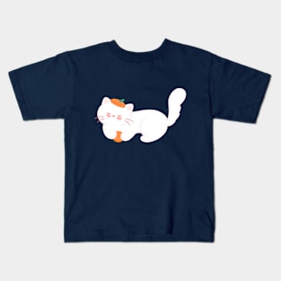 Tangerine Cat in a Beret Kids T-Shirt